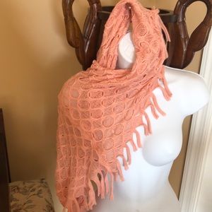 Peach light knit scarf